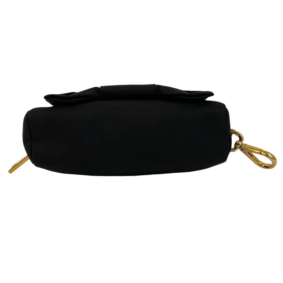 Authentic Prada Bow Pouch Black w/ Gold Hardware Zipper Closure Key Cles Pouch - Picture 9 of 11